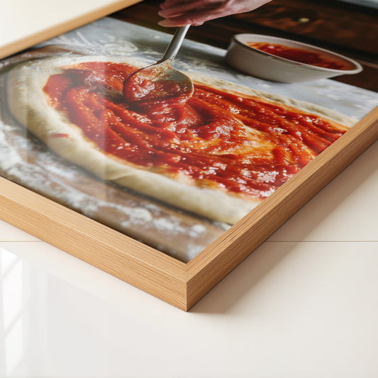 Pizza Zubereitung Nahaufnahme