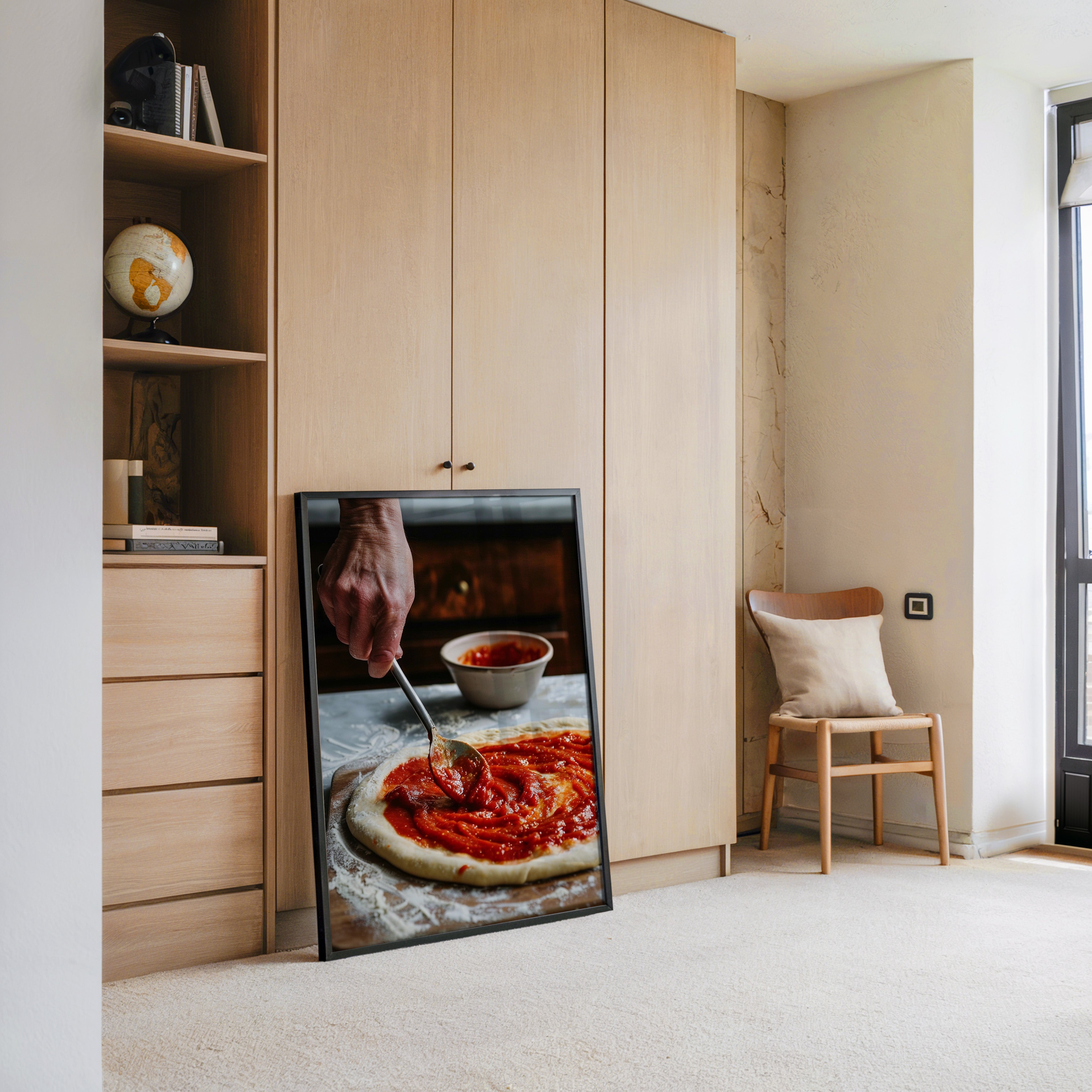 Pizza Zubereitung Nahaufnahme