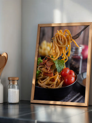 Spaghetti Gabel Nahaufnahme