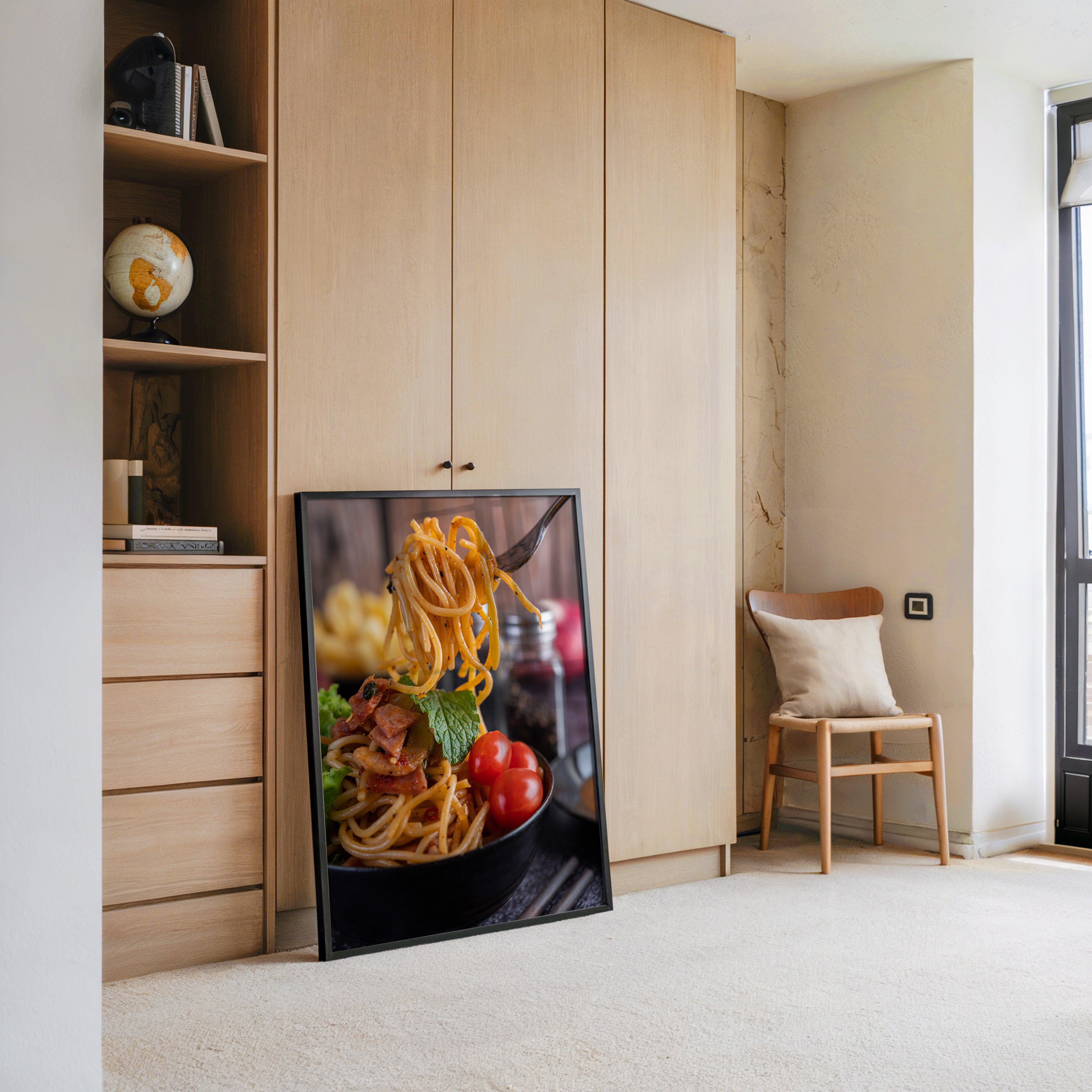 Spaghetti Gabel Nahaufnahme