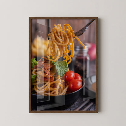 Spaghetti Gabel Nahaufnahme