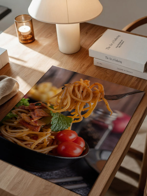 Spaghetti Gabel Nahaufnahme