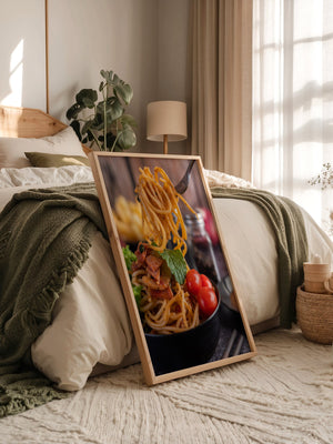 Spaghetti Gabel Nahaufnahme