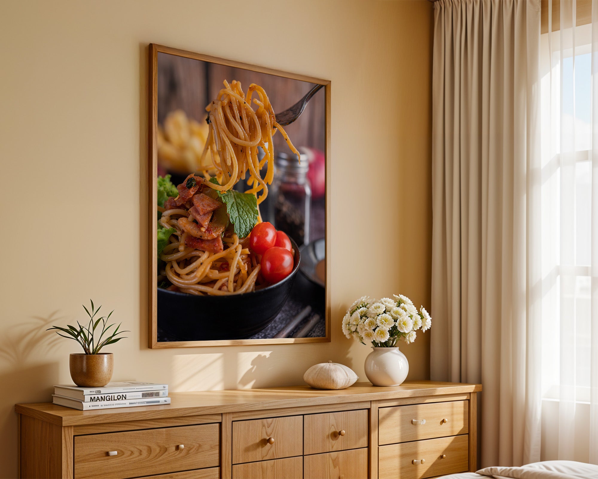 Spaghetti Gabel Nahaufnahme