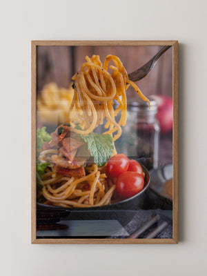 Spaghetti Gabel Nahaufnahme