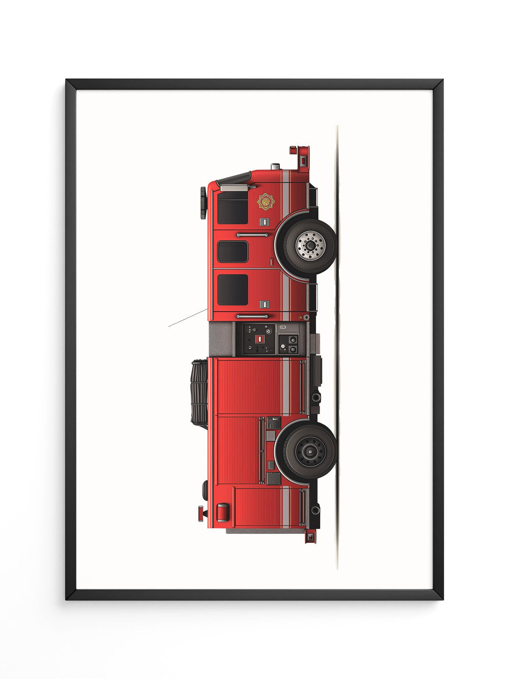 Feuerwehrauto Seitenansicht Vintage