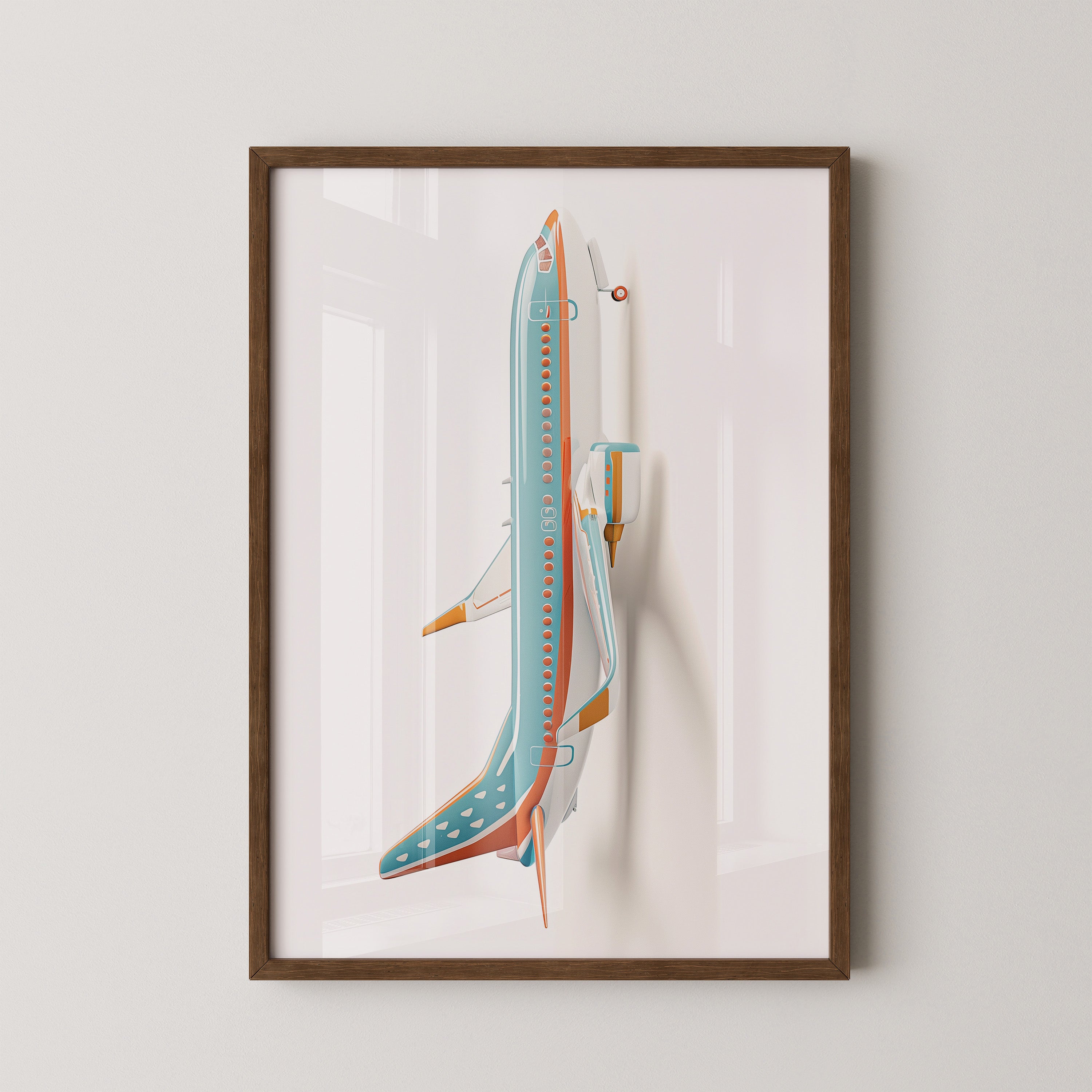 Flugzeug Draufsicht Pastelltöne