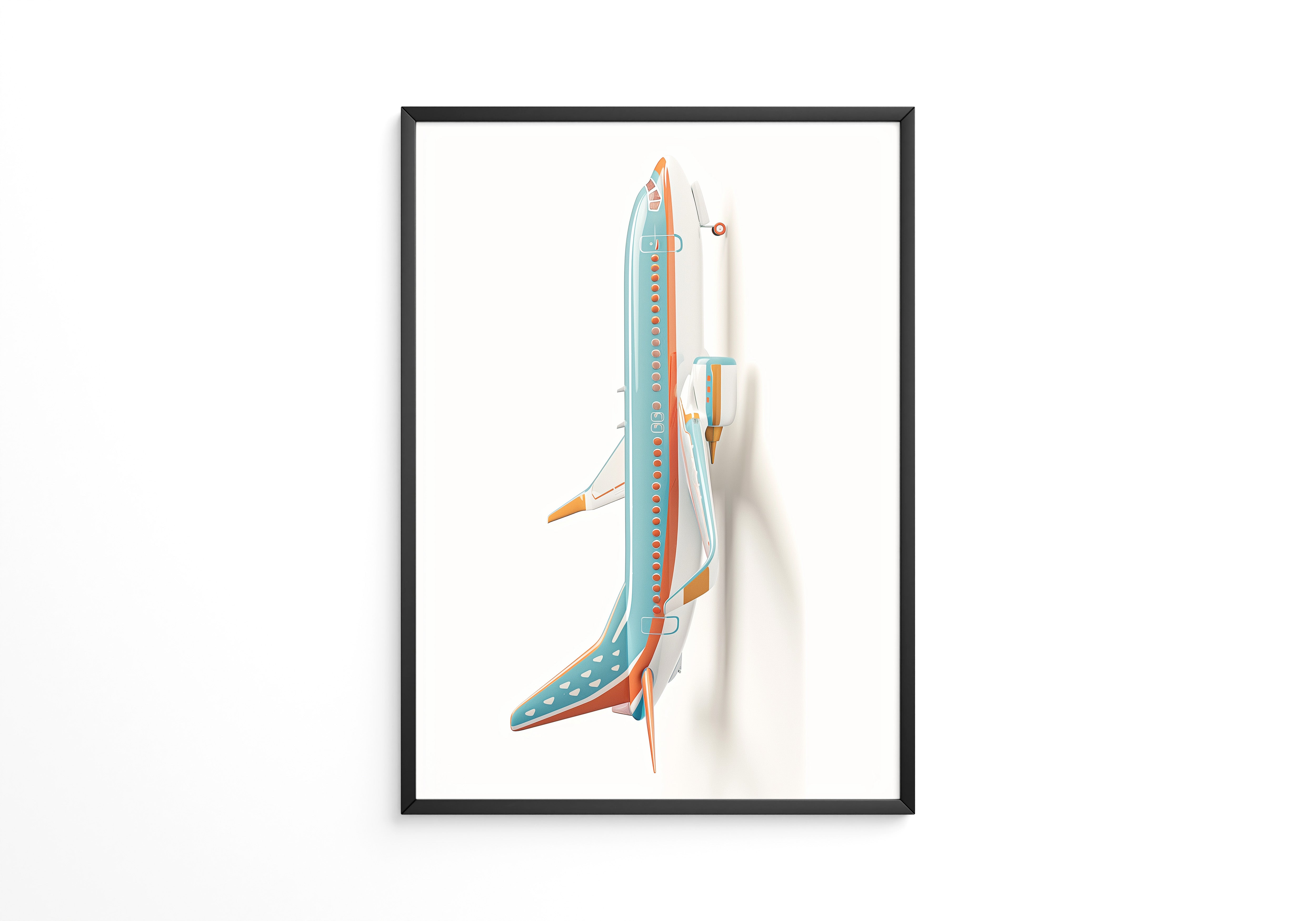 Flugzeug Draufsicht Pastelltöne