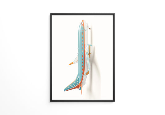 Flugzeug Draufsicht Pastelltöne