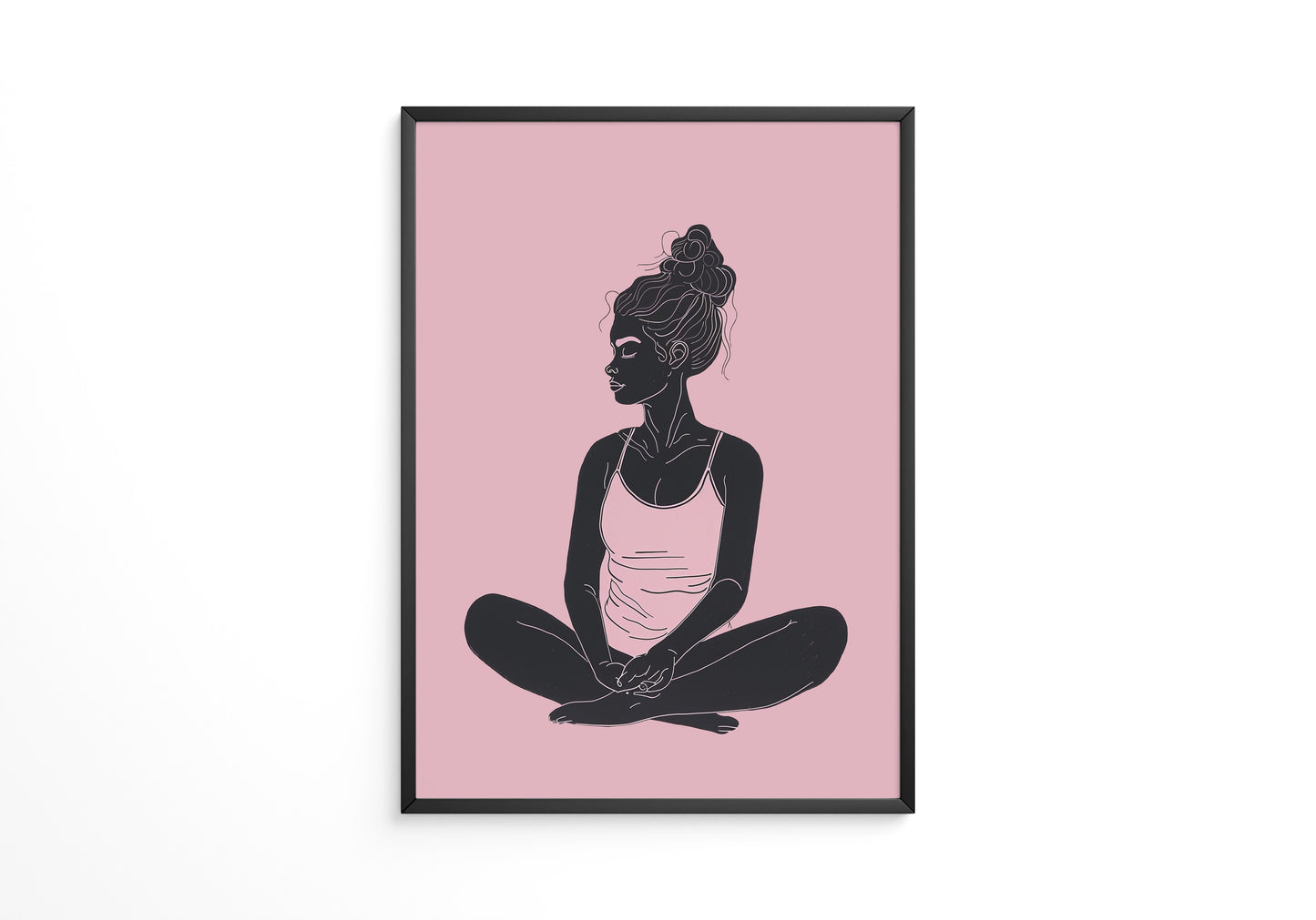 Sitzende Frau Silhouette Rosa