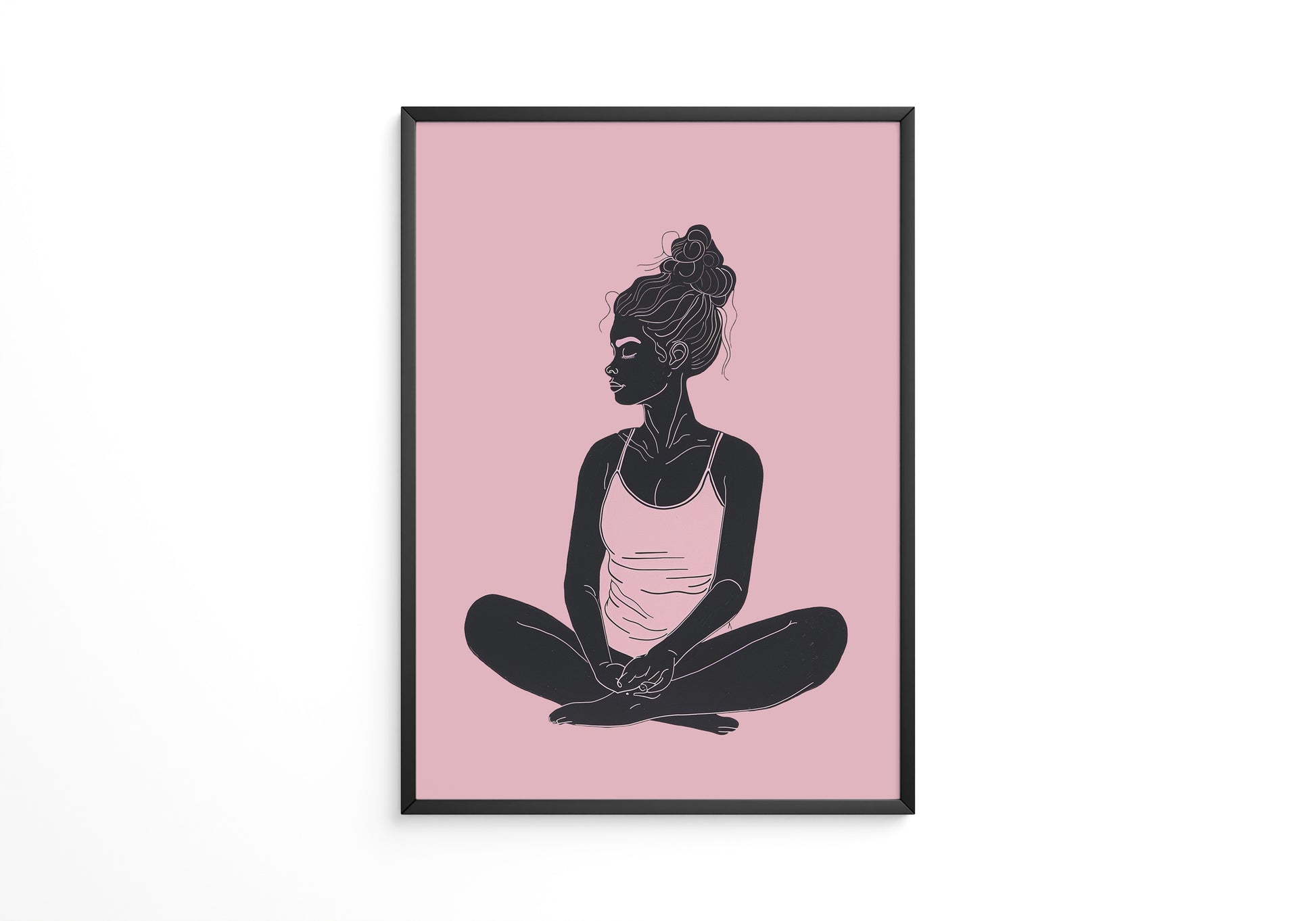 Sitzende Frau Silhouette Rosa