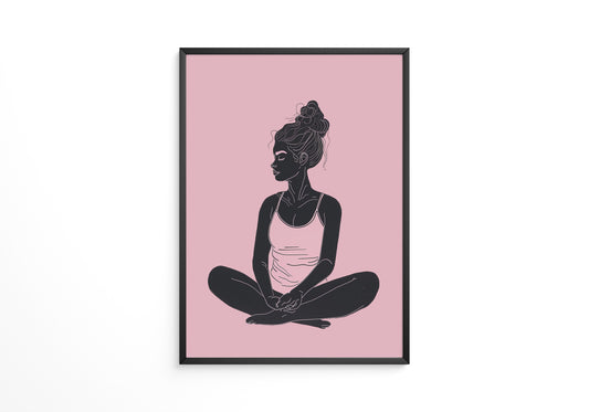 Sitzende Frau Silhouette Rosa