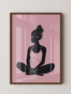 Sitzende Frau Silhouette Rosa