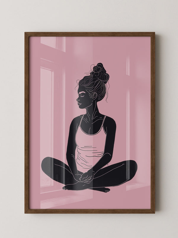 Sitzende Frau Silhouette Rosa