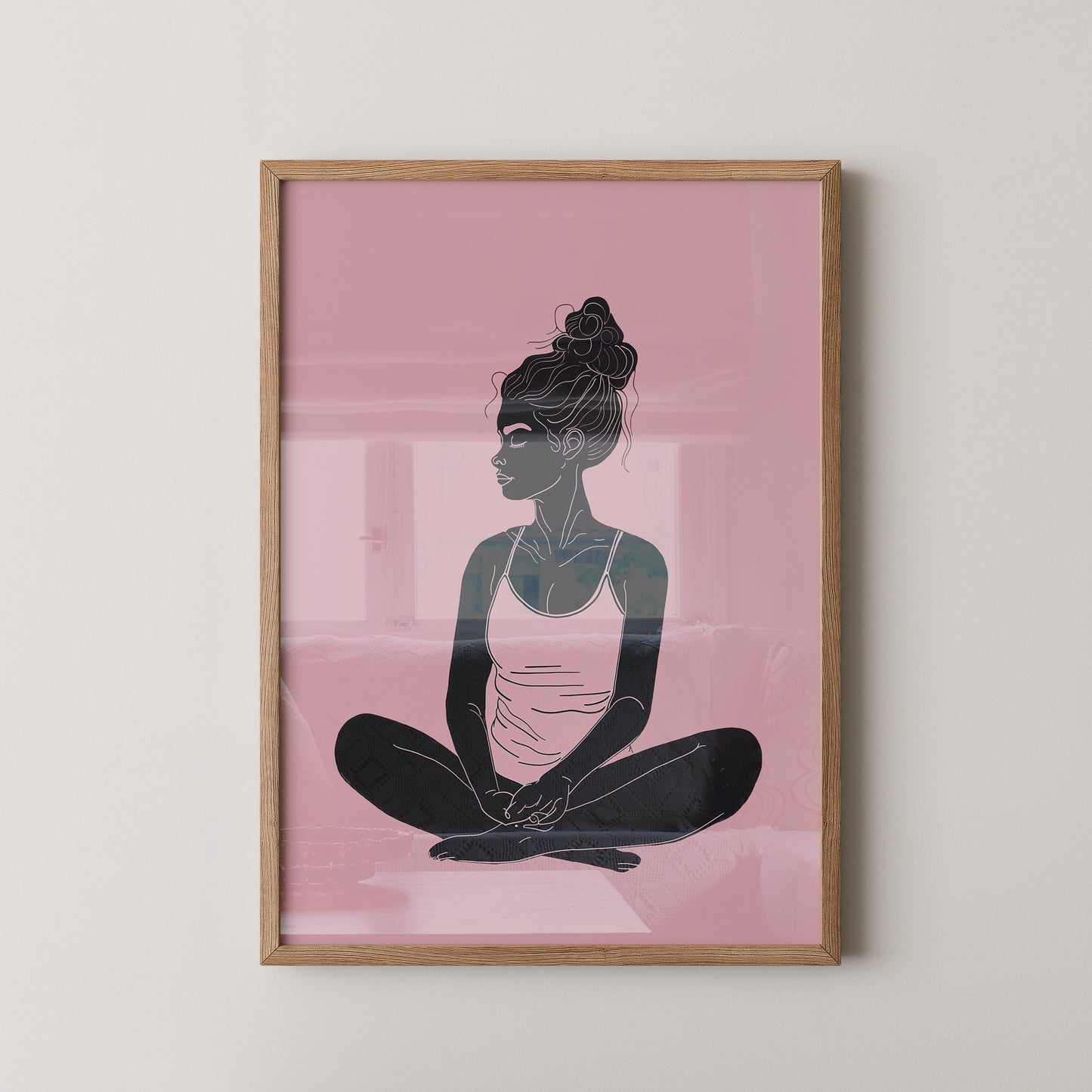 Sitzende Frau Silhouette Rosa