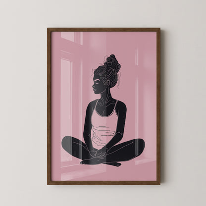 Sitzende Frau Silhouette Rosa