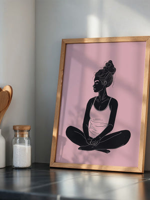Sitzende Frau Silhouette Rosa