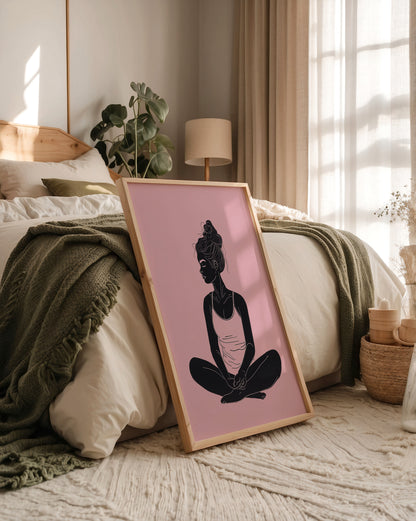 Sitzende Frau Silhouette Rosa