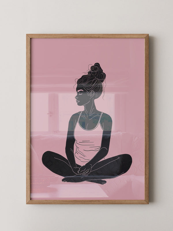 Sitzende Frau Silhouette Rosa