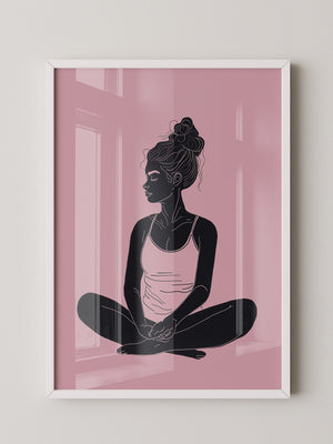 Sitzende Frau Silhouette Rosa