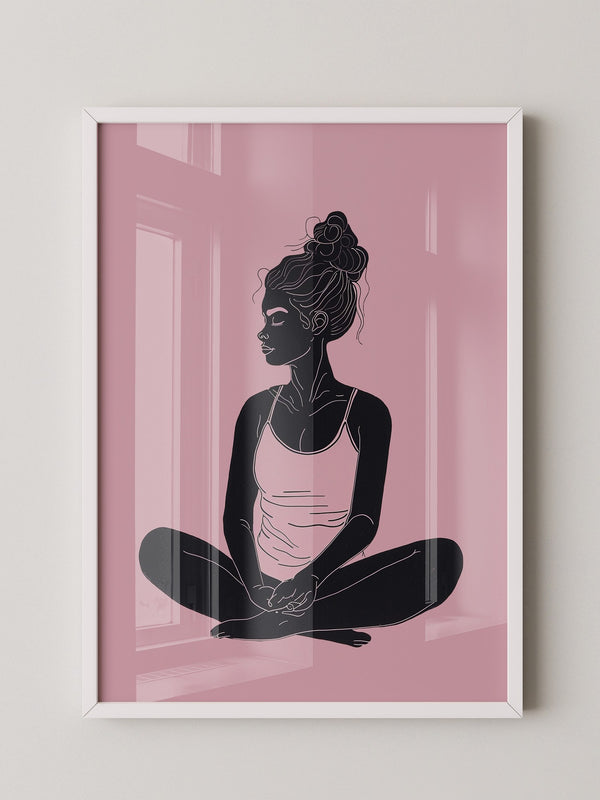 Sitzende Frau Silhouette Rosa