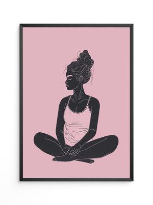 Sitzende Frau Silhouette Rosa