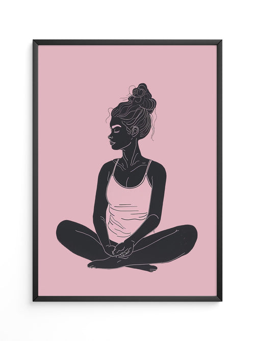 Sitzende Frau Silhouette Rosa