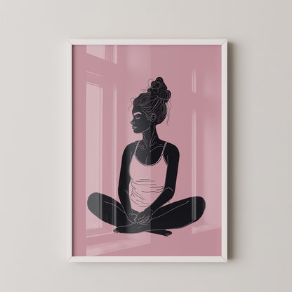 Sitzende Frau Silhouette Rosa
