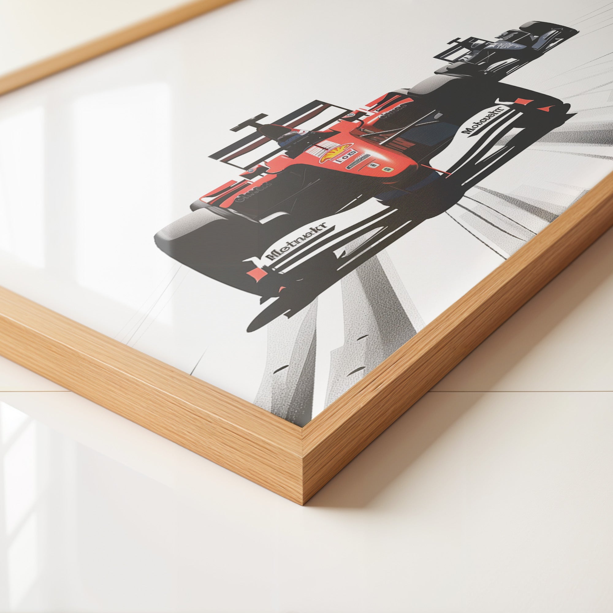 Rennwagen Überholmanöver Retro