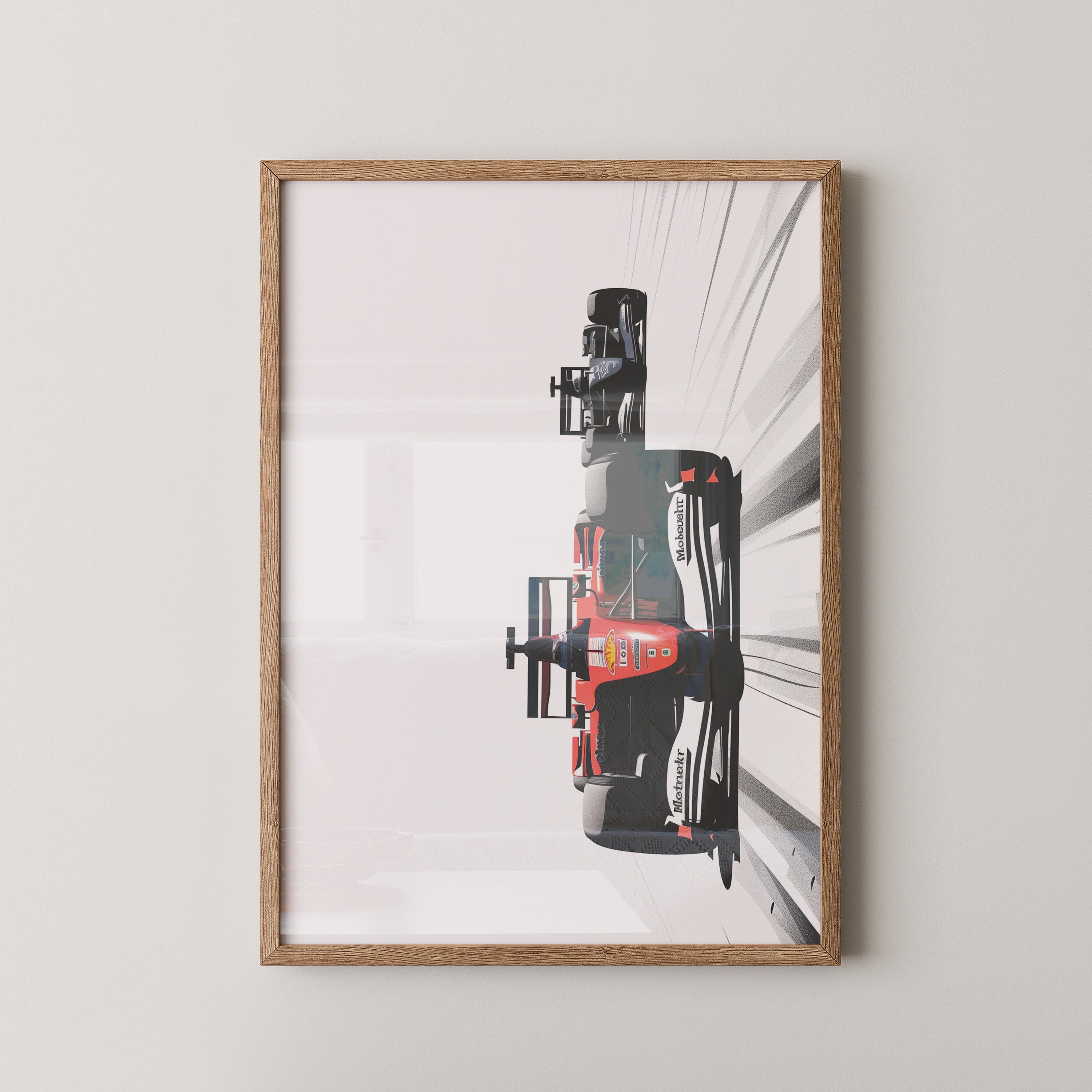 Rennwagen Überholmanöver Retro