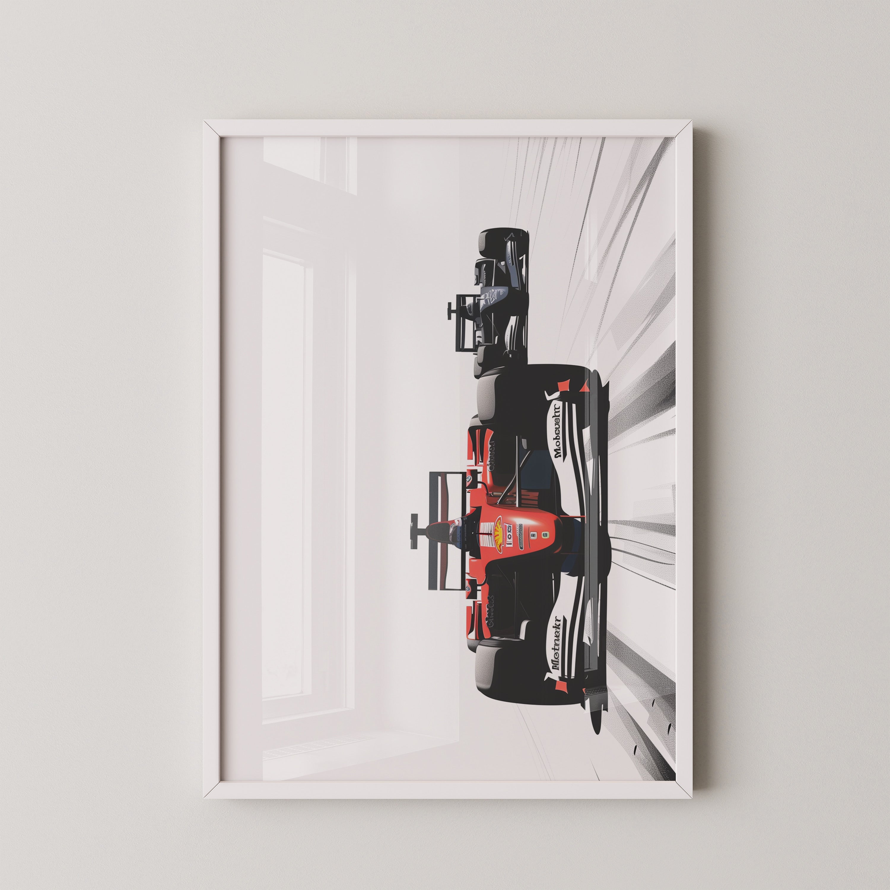 Rennwagen Überholmanöver Retro