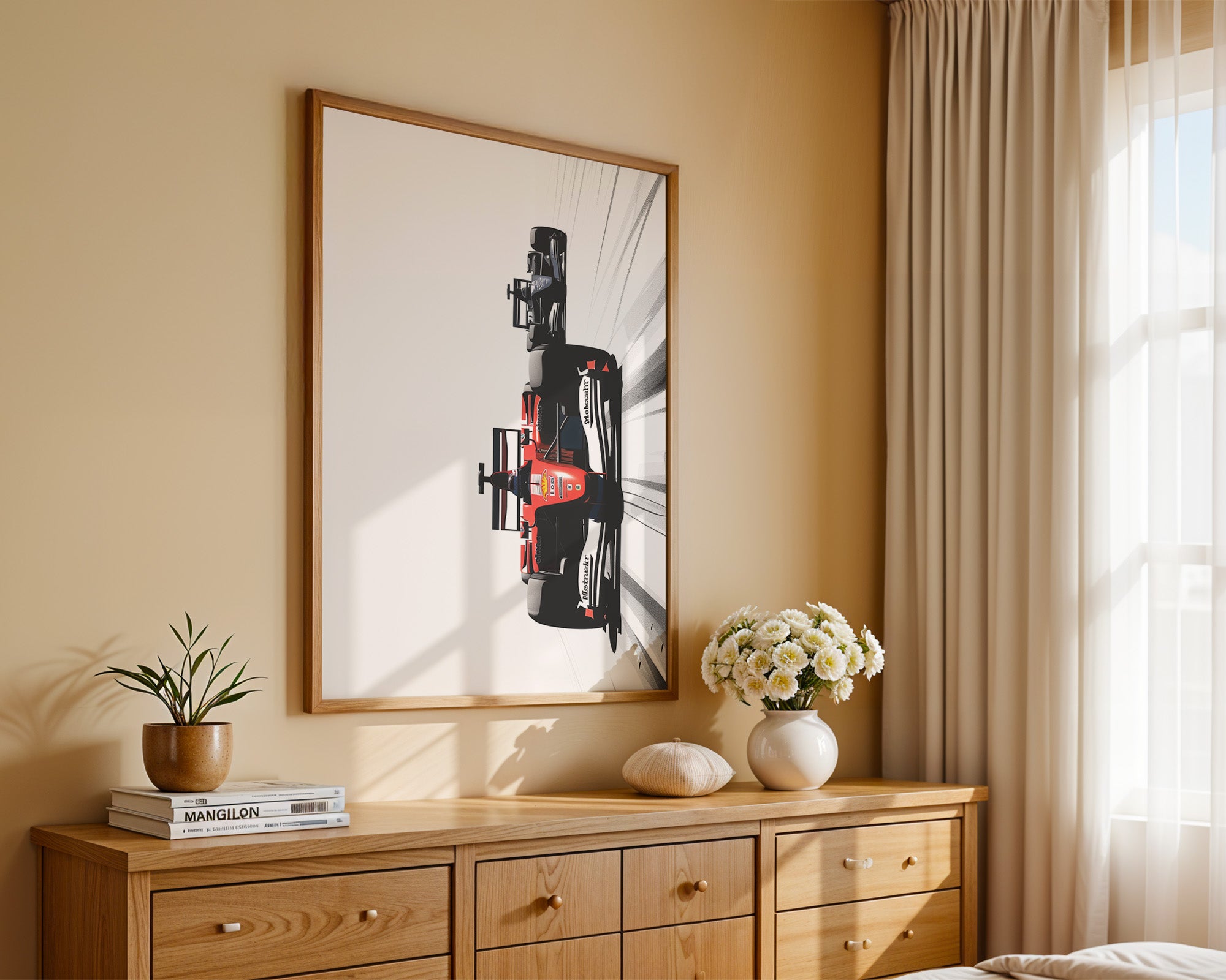 Rennwagen Überholmanöver Retro