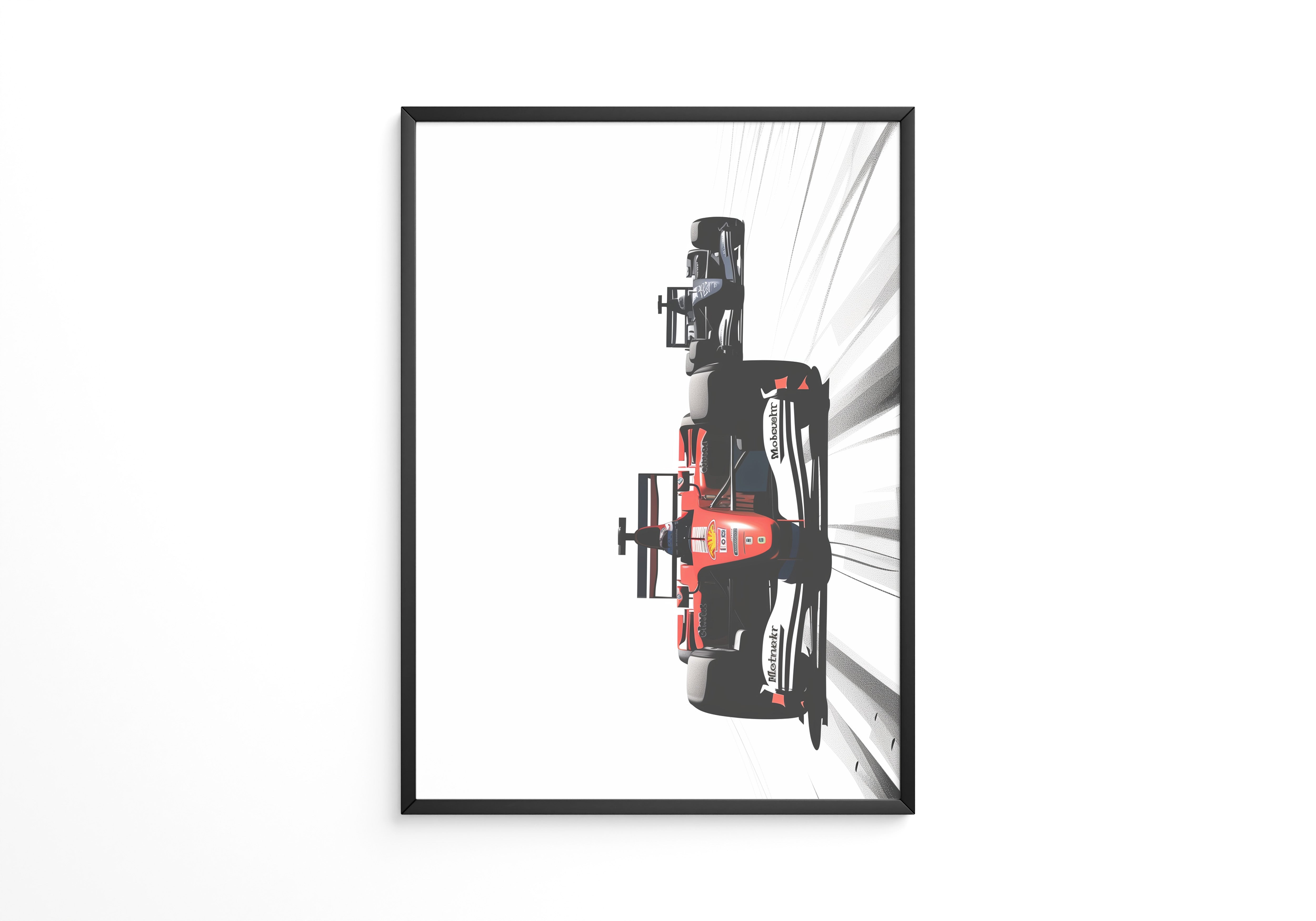 Rennwagen Überholmanöver Retro