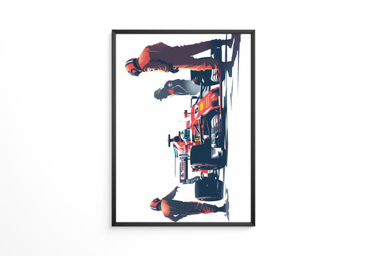 Formel 1 Boxenstopp Retro-Stil