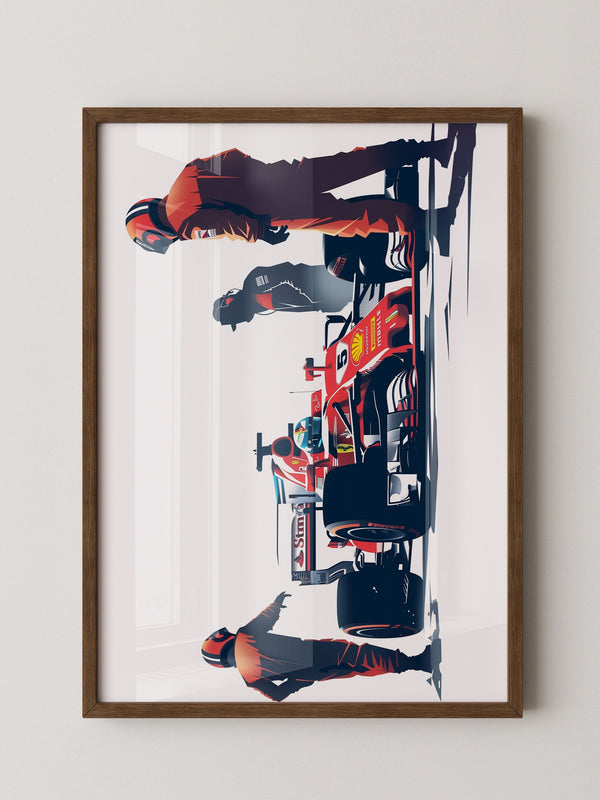 Formel 1 Boxenstopp Retro-Stil
