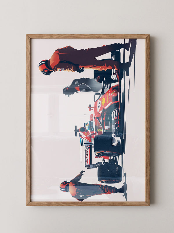 Formel 1 Boxenstopp Retro-Stil