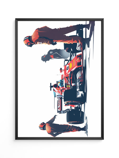 Formel 1 Boxenstopp Retro-Stil