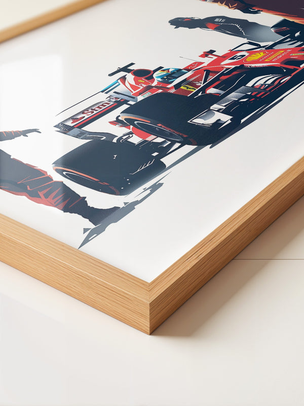 Formel 1 Boxenstopp Retro-Stil