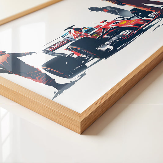 Formel 1 Boxenstopp Retro-Stil