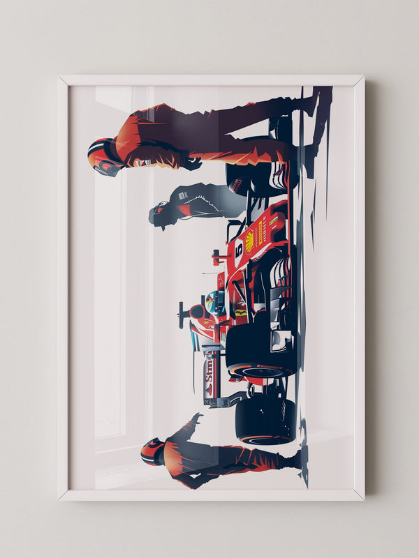 Formel 1 Boxenstopp Retro-Stil
