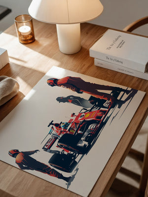 Formel 1 Boxenstopp Retro-Stil