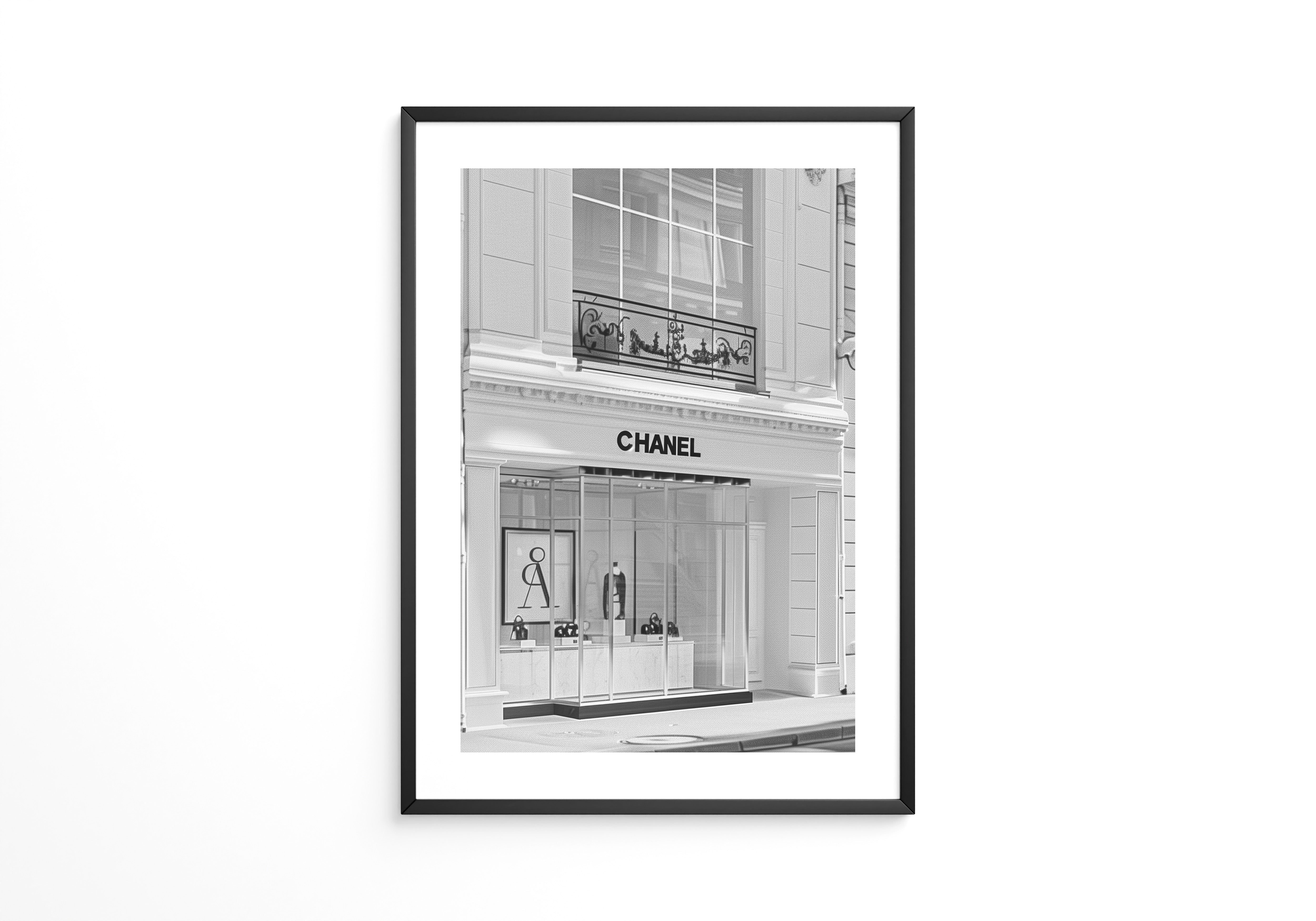 Chanel Ladenfassade Schwarzweiß