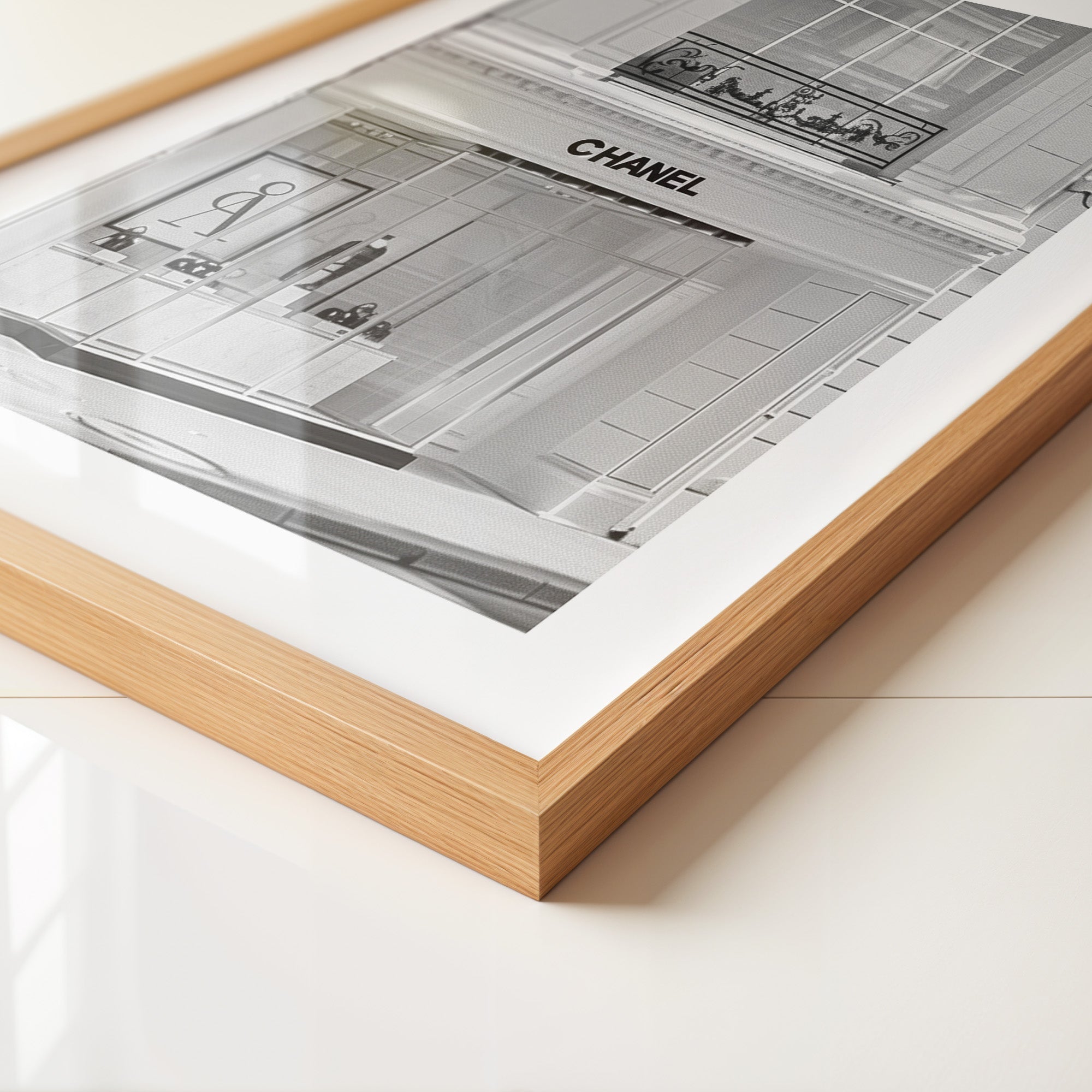 Chanel Ladenfassade Schwarzweiß