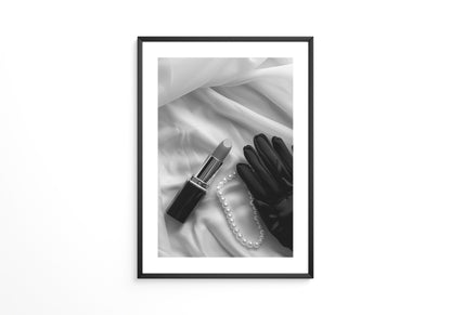 Lippenstift Perlen Schwarzweiß