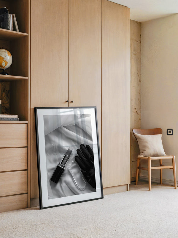 Lippenstift Perlen Schwarzweiß