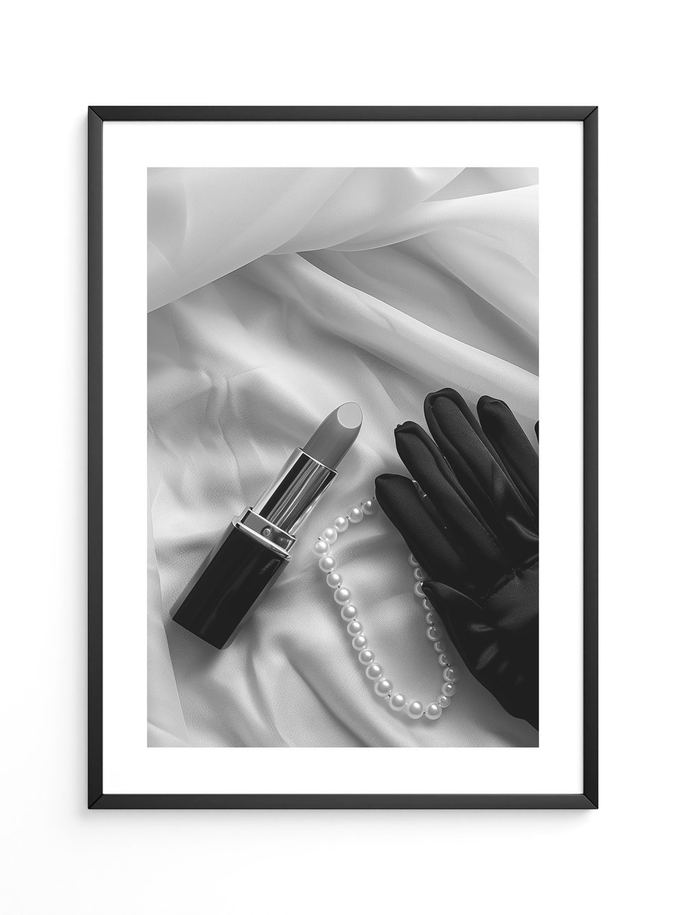 Lippenstift Perlen Schwarzweiß