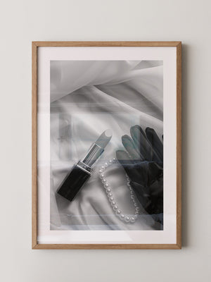 Lippenstift Perlen Schwarzweiß