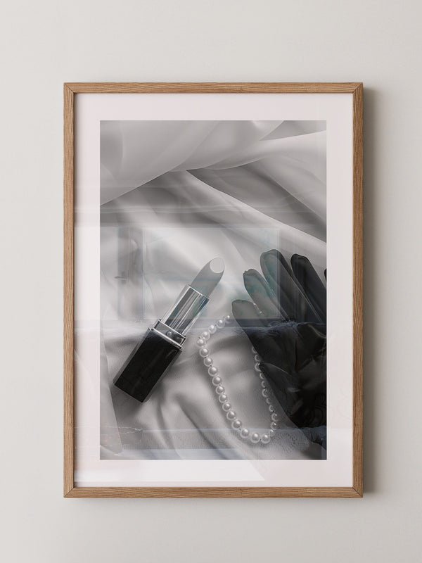 Lippenstift Perlen Schwarzweiß