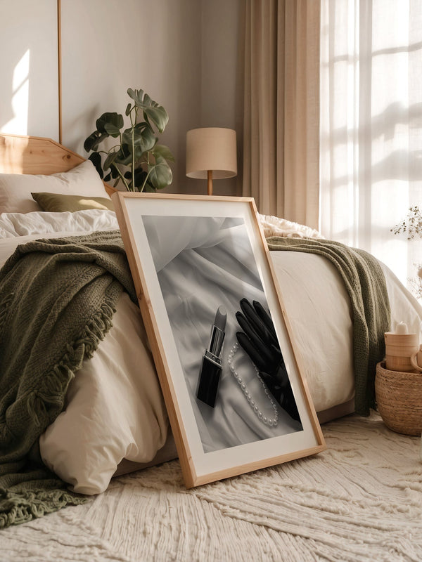 Lippenstift Perlen Schwarzweiß