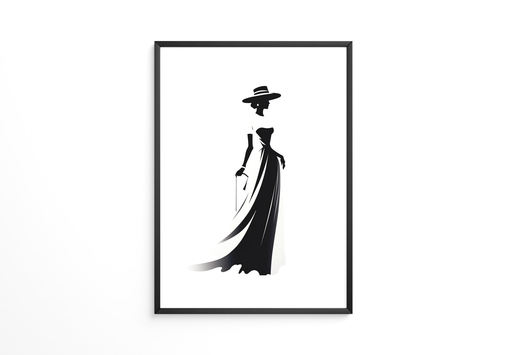 Dame Silhouette Eleganz Schwarz/Weiß